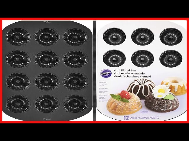 Wilton 191002522 20-Compartment Non-Stick Steel Mini Fluted Bundt Cake Pan  - 3 1/2 x 1 3/8 Cavities