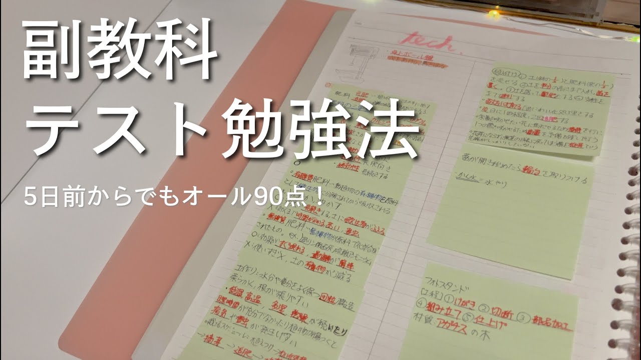 実技教科 中学 副教科(実技4教科)のテスト勉強完全ガイド || 5日前からでもオール90点