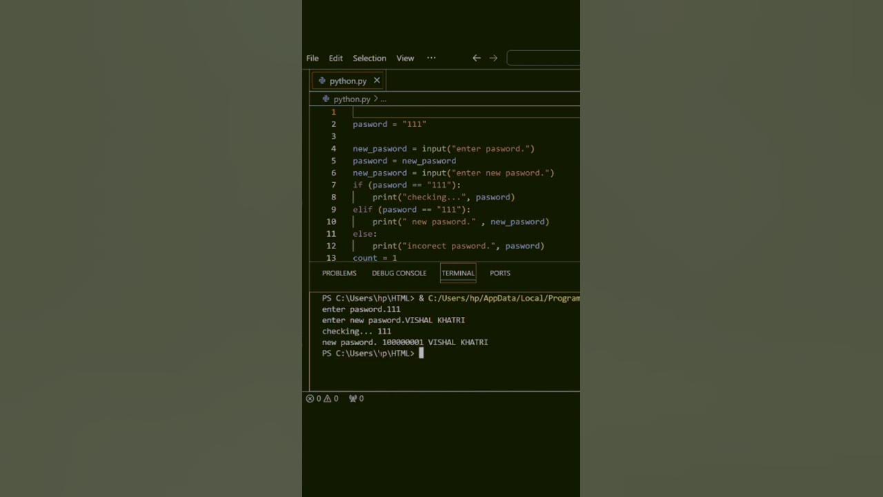 ##shorts | Forgot password program in python 💬| #coding #viral #python ...