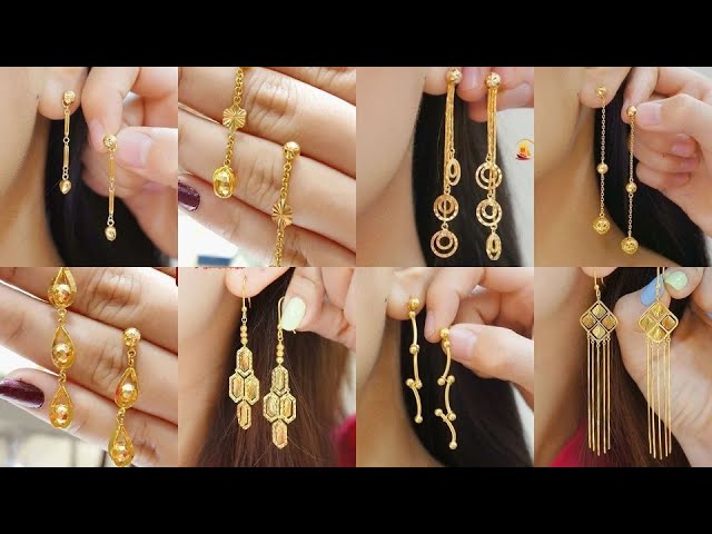 Latest light weight gold Earrings designs with WEIGHT and PRICE | GOLD #...  | Gold earrings indian, Gold earrings with price, Simple gold earrings