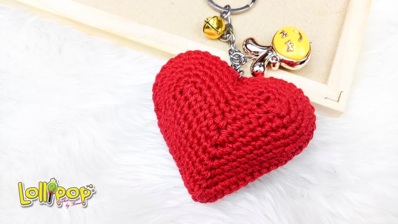 หัวใจโครเชต์ ใคร ๆ ก็ถักได้ (Red Heart Crochet Keychain)