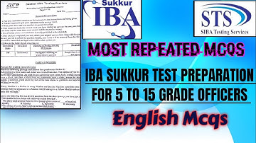 STS Screening test most repeated mcqs of English | IBA sukkur university
