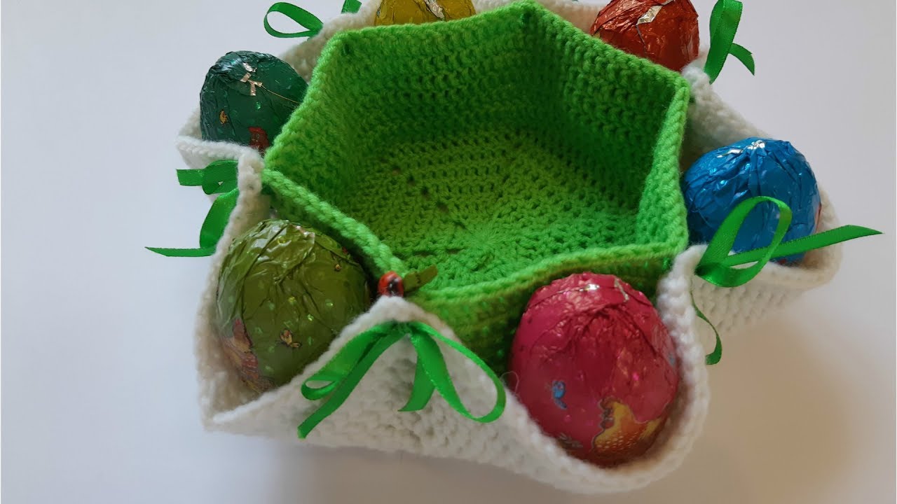 Пасхальная корзинка крючком/Поделка к пасхе