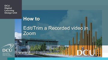 How To - Edit/Trim a Recorded Video using Zoom