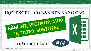 Học Excel từ cơ bản đến nâng cao - Bài 14 Hàm Vlookup, Subtotal, Filter, IF, Mod, Int và IF