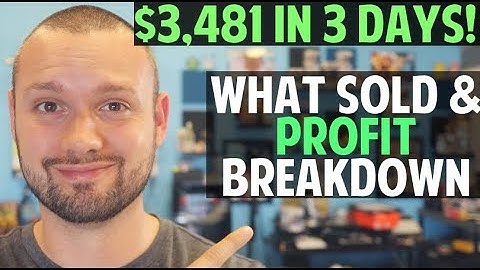 $3,481 in 3 Days with Amazon FBA - eBay - Local Sales | Here