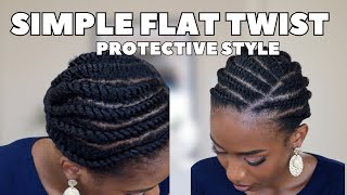 SIMPLE PROTECTIVE FLAT TWIST HAIRSTYLE ON 4C NATURAL HAIR CHIT CHAT PRODUCT BALD SPOTS