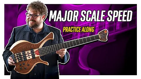 MAJOR SCALE Right Hand Practice Along to build Speed - Electric Bass Lesson - Let's Practice!