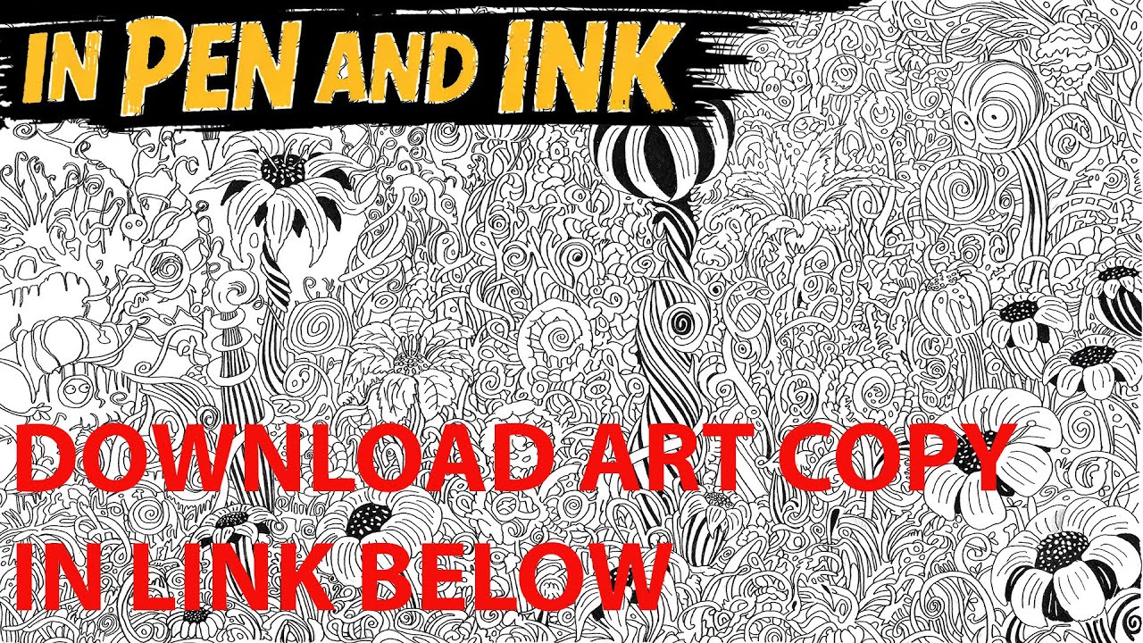 Drawing a Whimsical Surreal Garden in Detail | 0.3 Rotring Technical Ink Pen Illustration