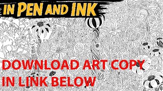 Drawing a Whimsical Surreal Garden in Detail | 0.3 Rotring Technical Ink Pen Illustration