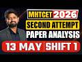 13 May Shift 1 Maths Paper Analysis | MHTCET 2026 | by Ankush Sir | GanitAnk | #mhtcet2026