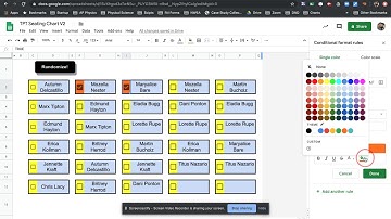 Conditional Formatting   Random Seating Chart