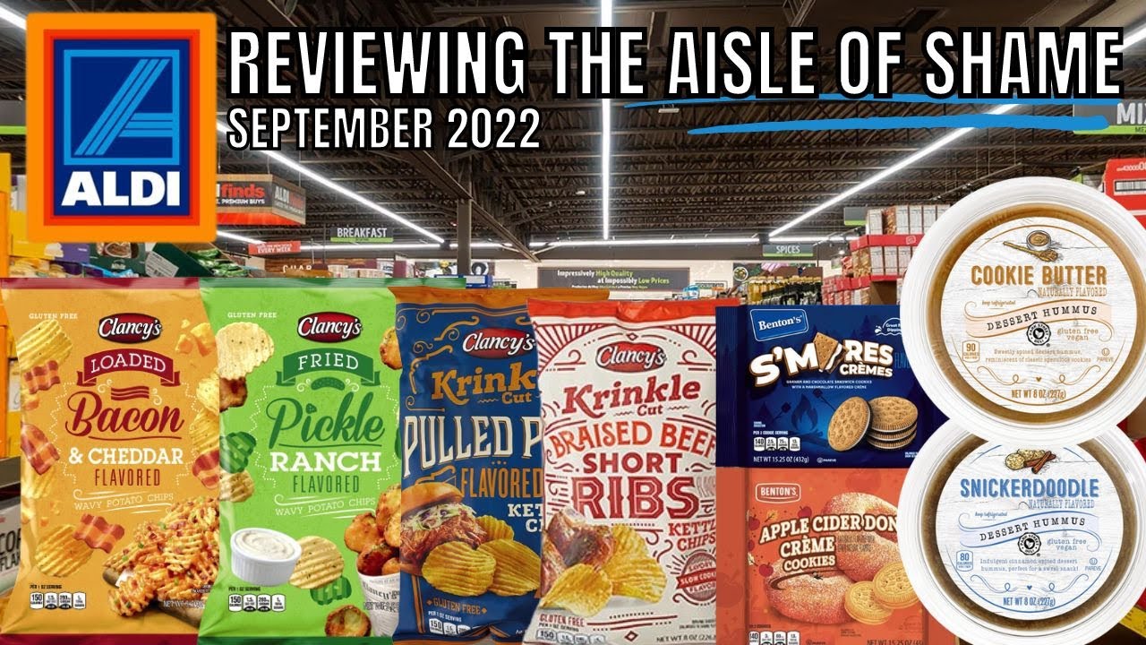 ALDI AISLE OF SHAME FOOD REVIEW | SEPTEMBER 2022 | CHIPS | COOKIES | DESSERT HUMMUS | E178