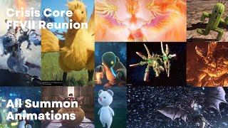 Crisis Core FFVII: All Summons Animations (Final Fantasy 7 Reunion PS5 Gameplay)