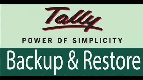 Backup & Restore on Tally by Deepak Gupta