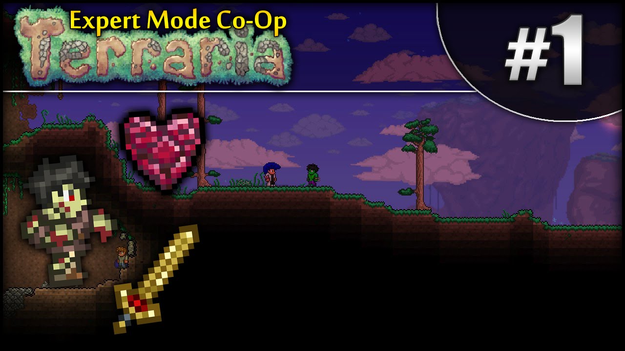 Terraria Expert Mode Co-Op (1.3): Episode 1 - Attacked By Zombies ...