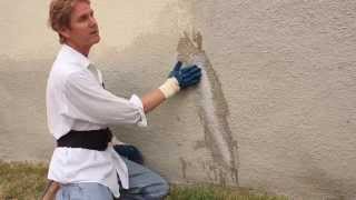 Caulking stucco cracks in a heavy texture finish