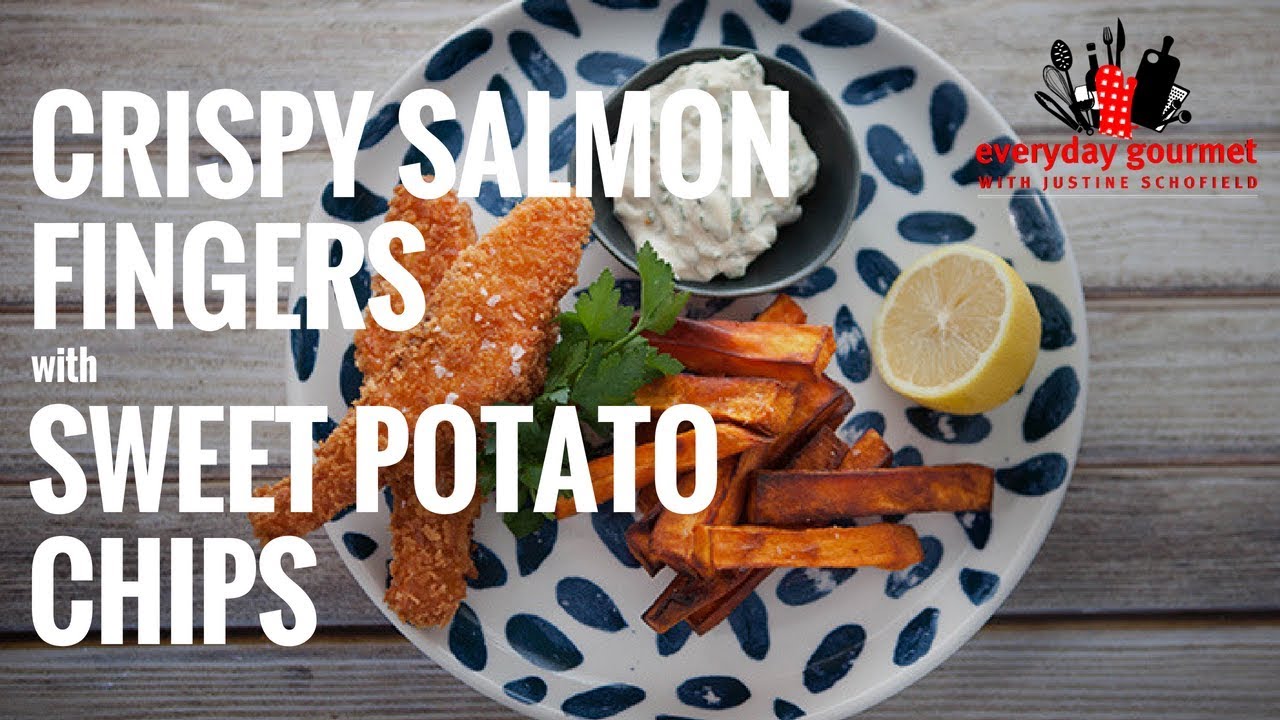 Crispy Salmon Fingers with Sweet Potato Chips | Everyday Gourmet S6 E87