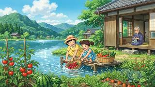 Summer Day by Grandma’s Lake 🌿 Washing Fresh Berries from the Garden | Ghibli-Style ASMR screenshot 2