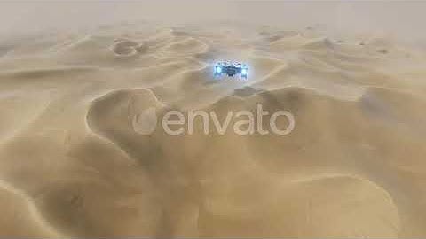 Spaceship Flying Over Desert Sands | Motion Graphics - Envato elements
