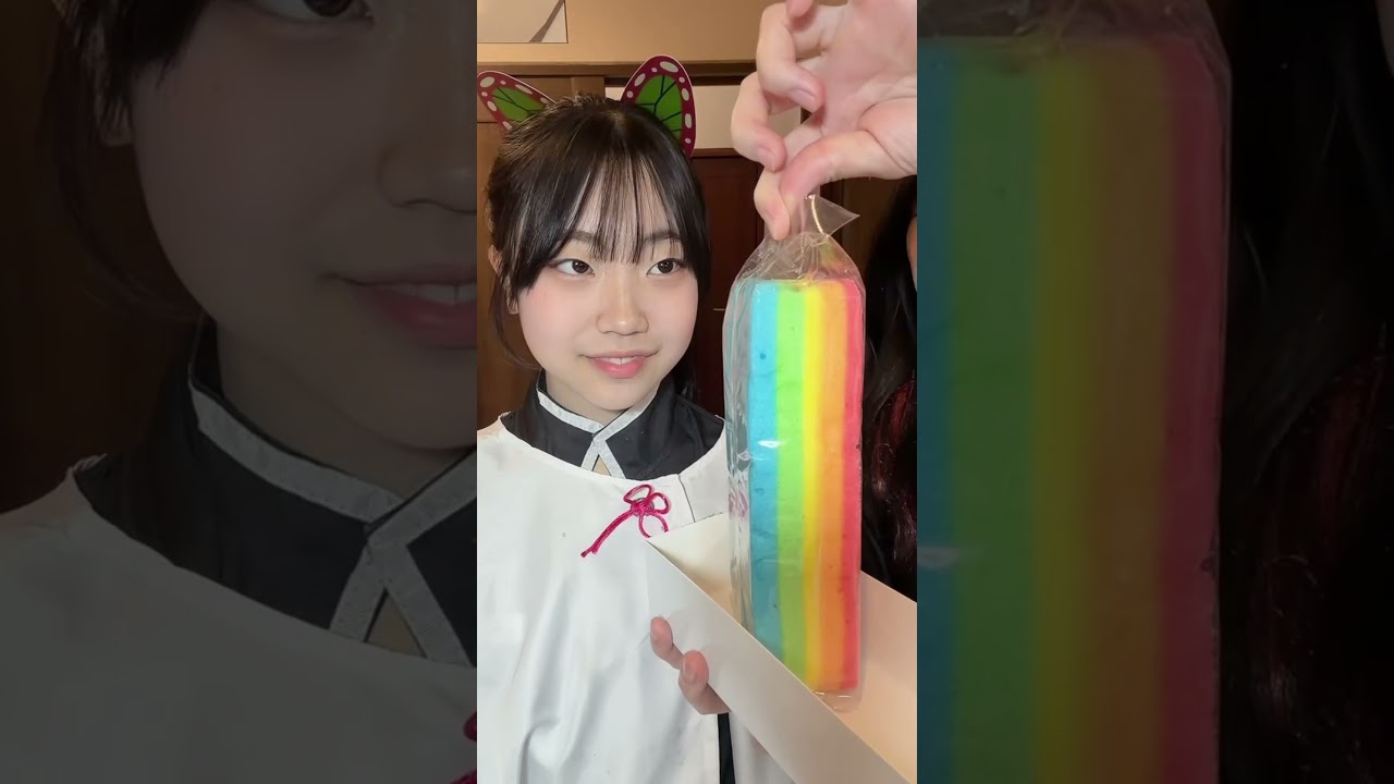 鬼滅の刃、お菓子、レインボーマシュマロ、Korean sweets #sorts #cosplay #sweet