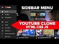 How to Make a Navbar Sidebar Menu Youtube Clone using HTML CSS and Javascript - Vertical Navigation