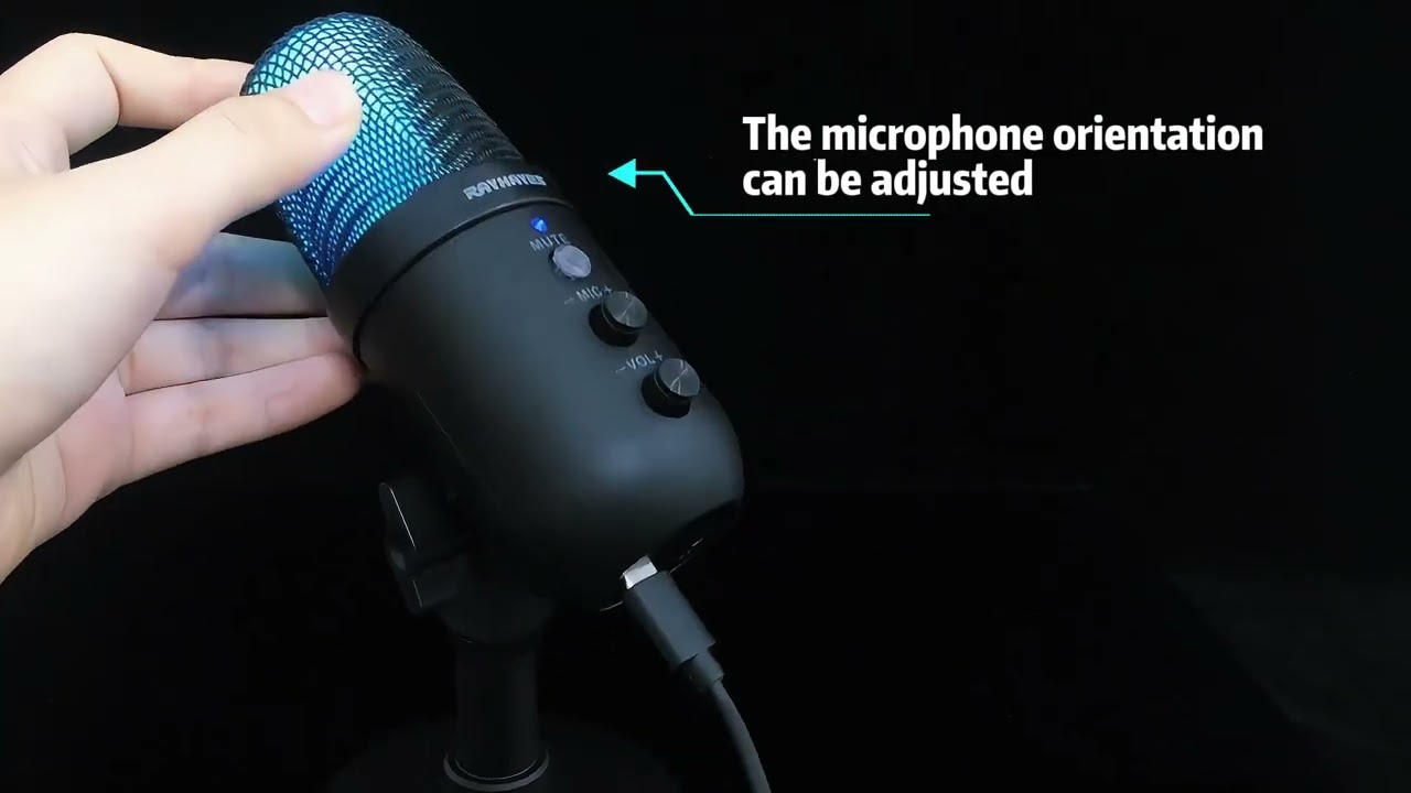 Ji-M10 RGB Usb Microphone Mic Condenser Microphone for Pc.