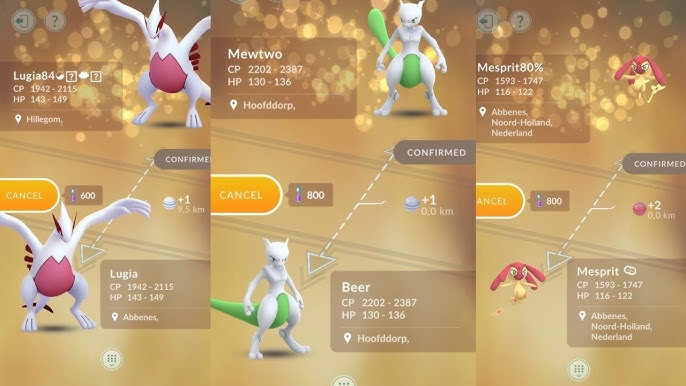 Shiny Mewtwo Pokemon Trade Go