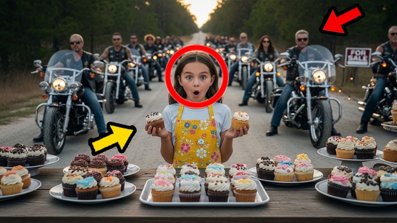 Mädchen winkte wochenlang und verkaufte Cupcakes an Biker – Eines Tages kamen 40 Engel