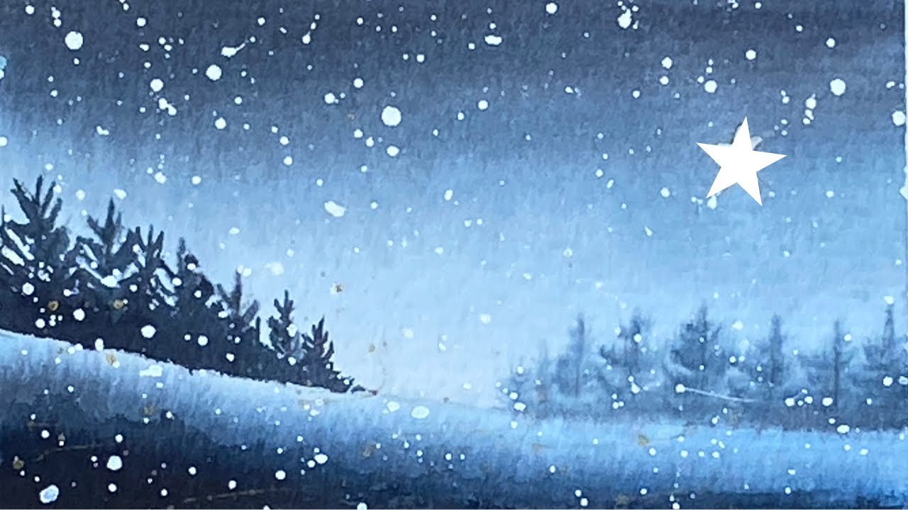fun-christmas-card-watercolour-tutorial-using-2-colours-youtube