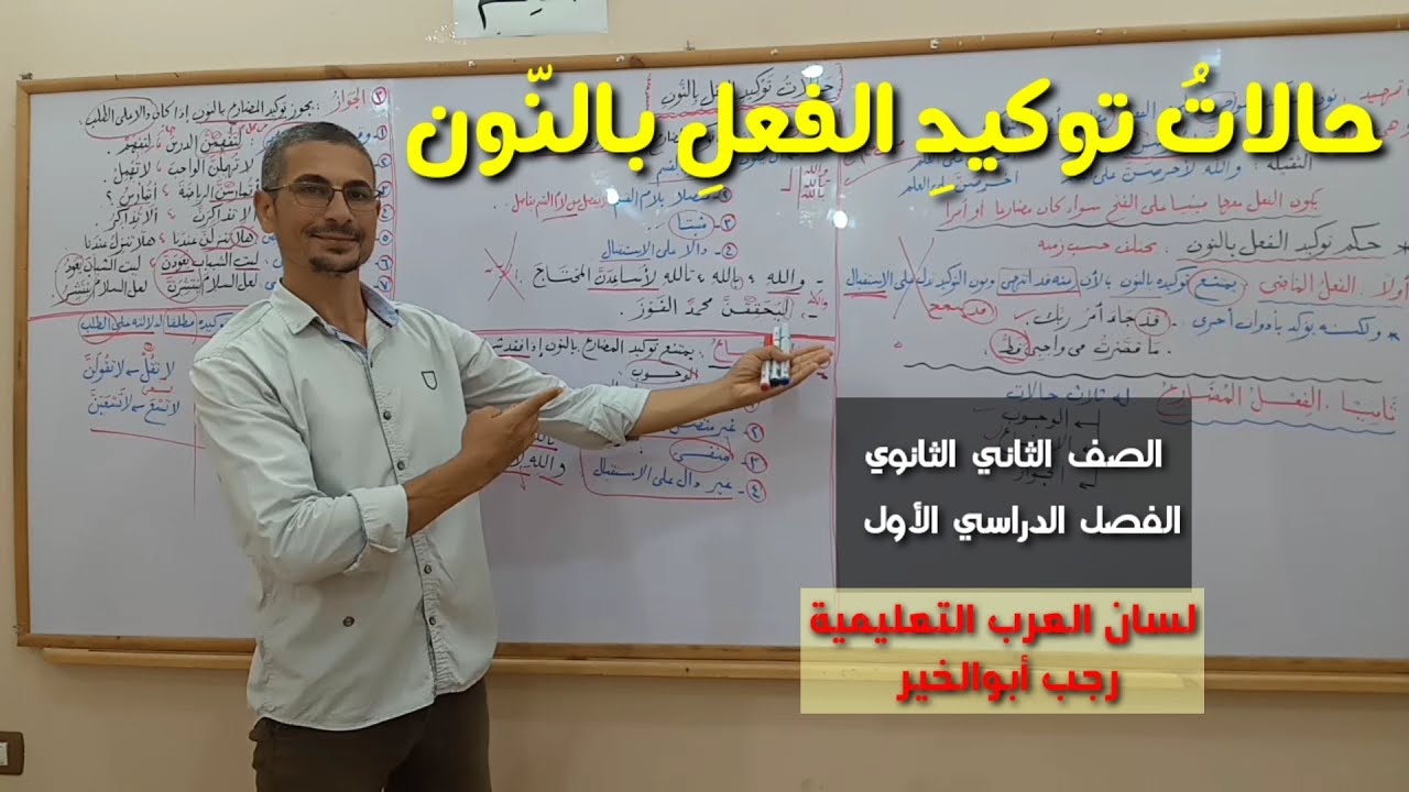 حالات توكيد الفعل بالنون ـ الصف الثاني الثانوي / الفصل الدراسي الأول .