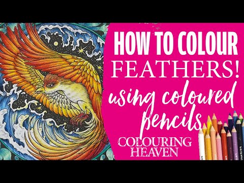 HOW TO COLOUR FEATHERS Using Colouring Pencils! | Wheeshan Ong Starry Night Colouring Tutorial