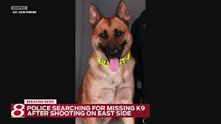 Suspect hurt in police-action shooting; police dog being sought
