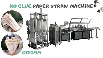 No glue paper straw machine for straw OD12mm，7 cutting knives 5 sets servo motor