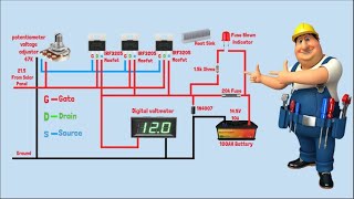Diy solar panel charger controller wiring circuit using mosfet