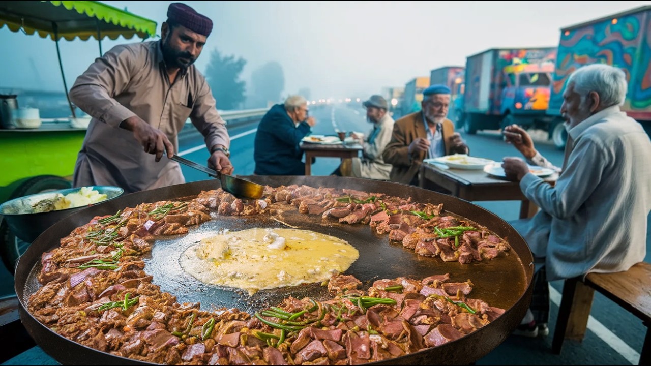 HIGHWAY DHABA KALEJI LIVER FRY RECIPE | TRUCK DRIVER’S FAVORITE BREAKFAST | PAKISTANI STREET FOOD