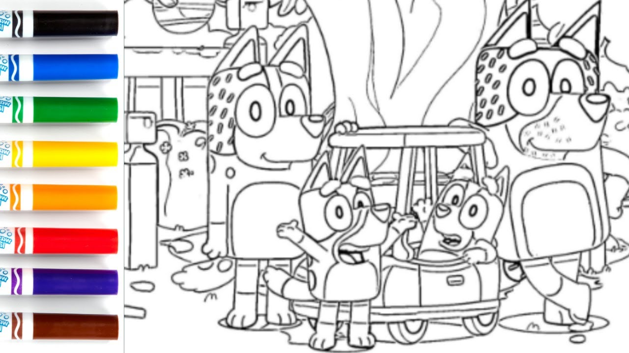 Bluey Coloring Page for Toddlers | Dollar Toys for kids - YouTube