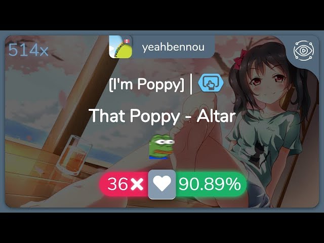 [10⭐] yeahbennou | That Poppy - Altar [I'm Poppy] +TDHDDT 63.9% { 💖 81❌} - osu! class=