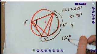Geometry:  Chapter 9-5 Inscribed Angles and Arcs 9 5 Inscribed Angles