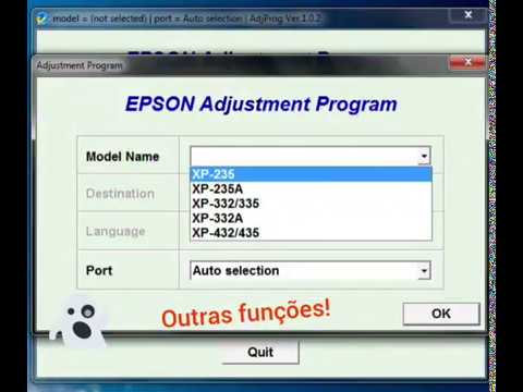 video EPSON XP-335 Adjprog - Reset almofadas
