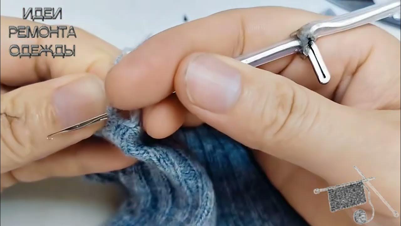 Cashmere sweater collar repair - YouTube