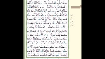 الربع السادس من سورة الأعراف ( وأوحينا إلى موسى أن ألقِ عصاك فإذا هي تلقف ما يأفكون) مكرر خمس مرات