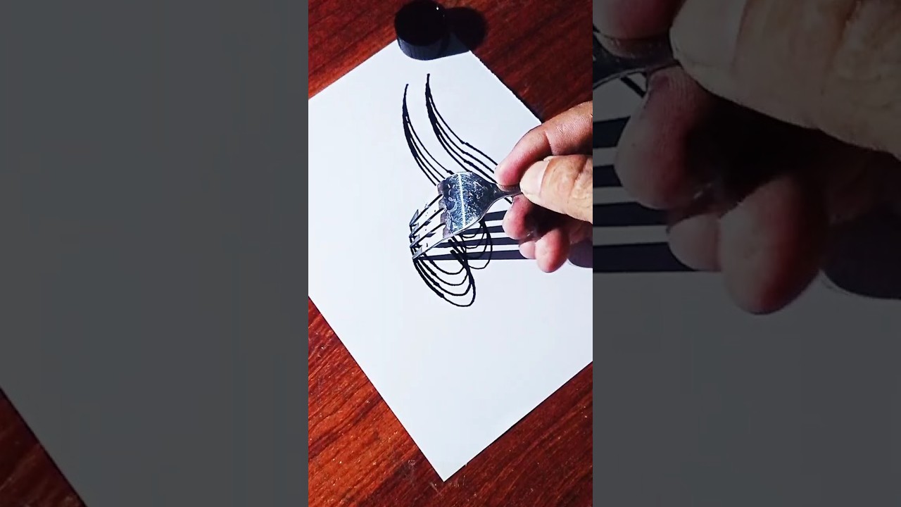 I Tried a Spoon for Arabic Art 🥄🎨 #Shorts