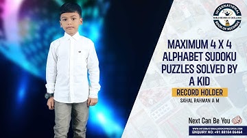 MAXIMUM 4 x 4 ALPHABET SUDOKU PUZZLES SOLVED BY A KID