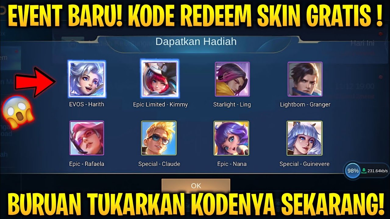 AKHIRNYA! EVENT KODE REDEEM SKIN GRATIS MOBILE LEGENDS !!! - YouTube