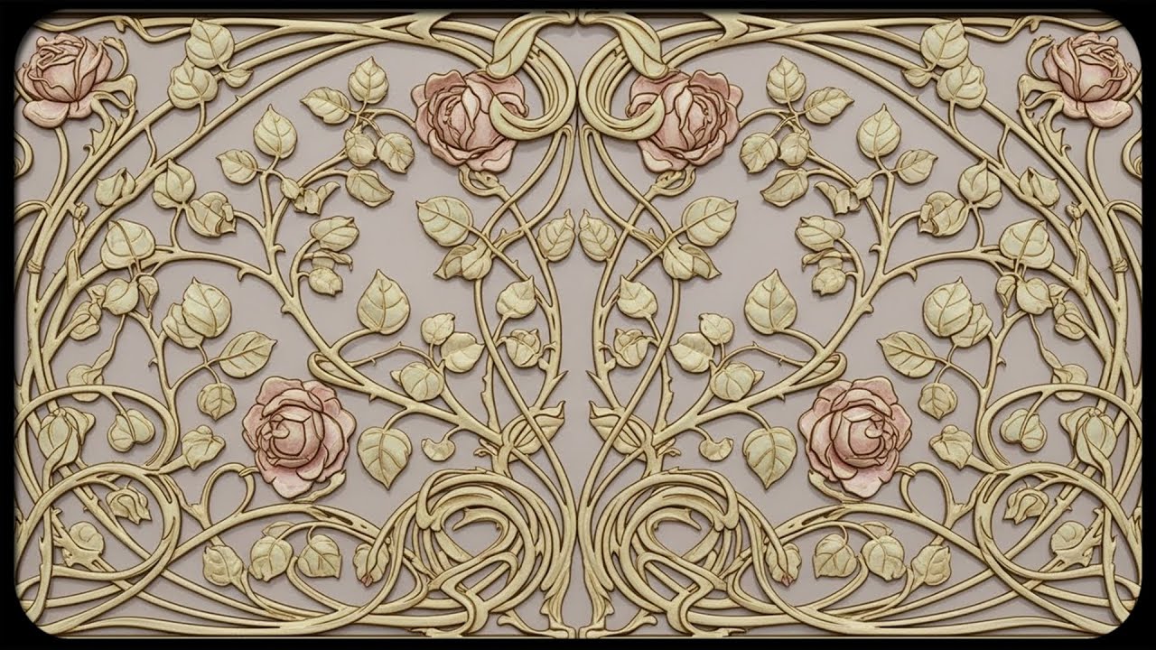 Art Nouveau Rose Trellis 🌹✨ | Elegant Ornamental Design | Framed TV Gallery