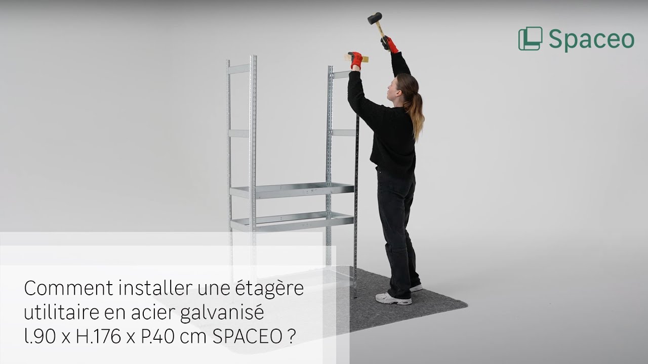 Etagère haute de rangement en métallique galvanisée