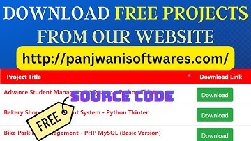 Download free Python, Django, PHP, Java and .NET projects from our website - Panjwani Softwares