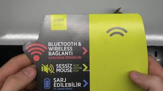 BİM'de satılan polosmart marka kablosuz BLUETOOTH & USB WIRELESS BAĞLANTI özellikli mouse