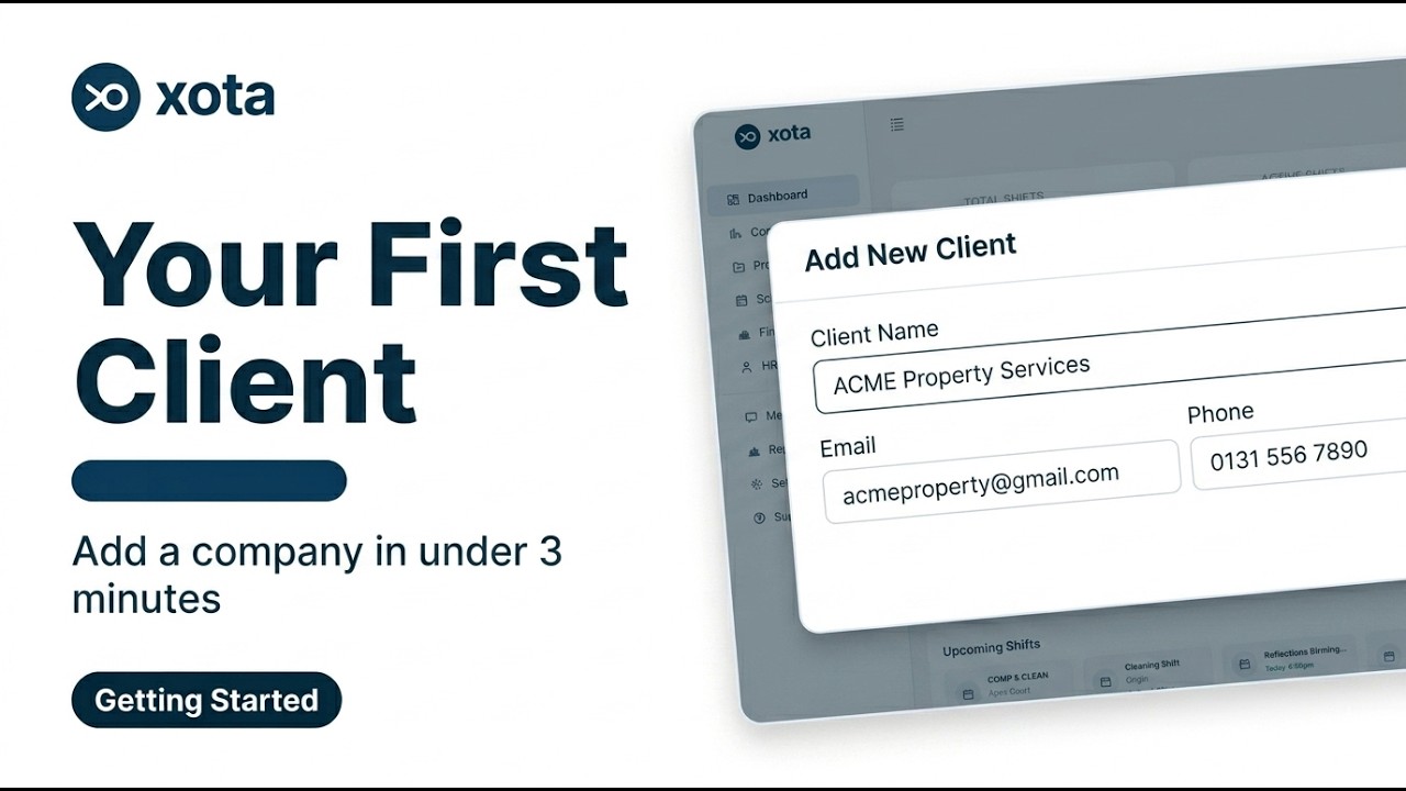 Adding your first company (client)